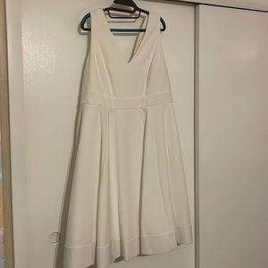 Sleeveless white special occasion dress